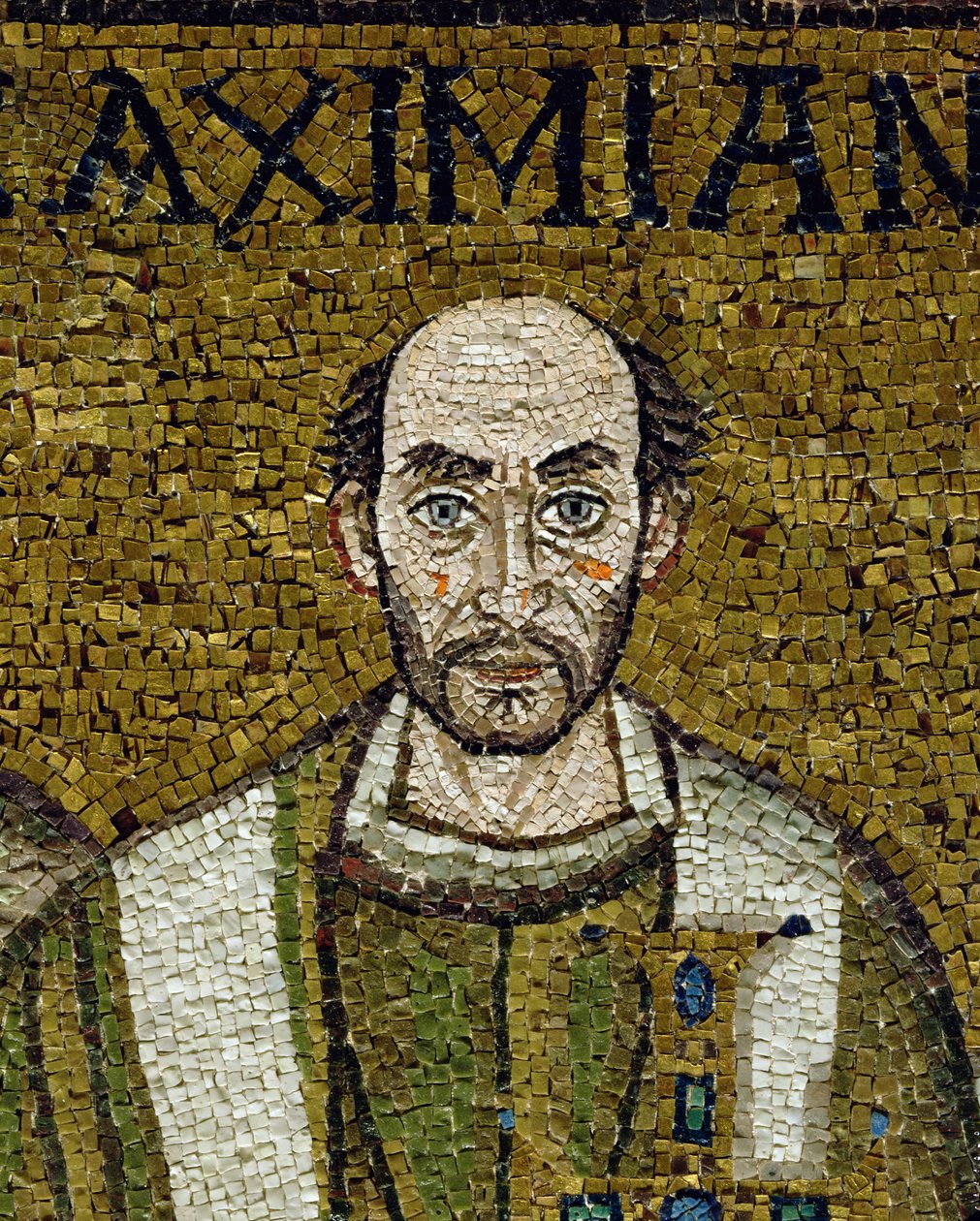 Le visage de Massimiano (mosaïque) - Byzantine School