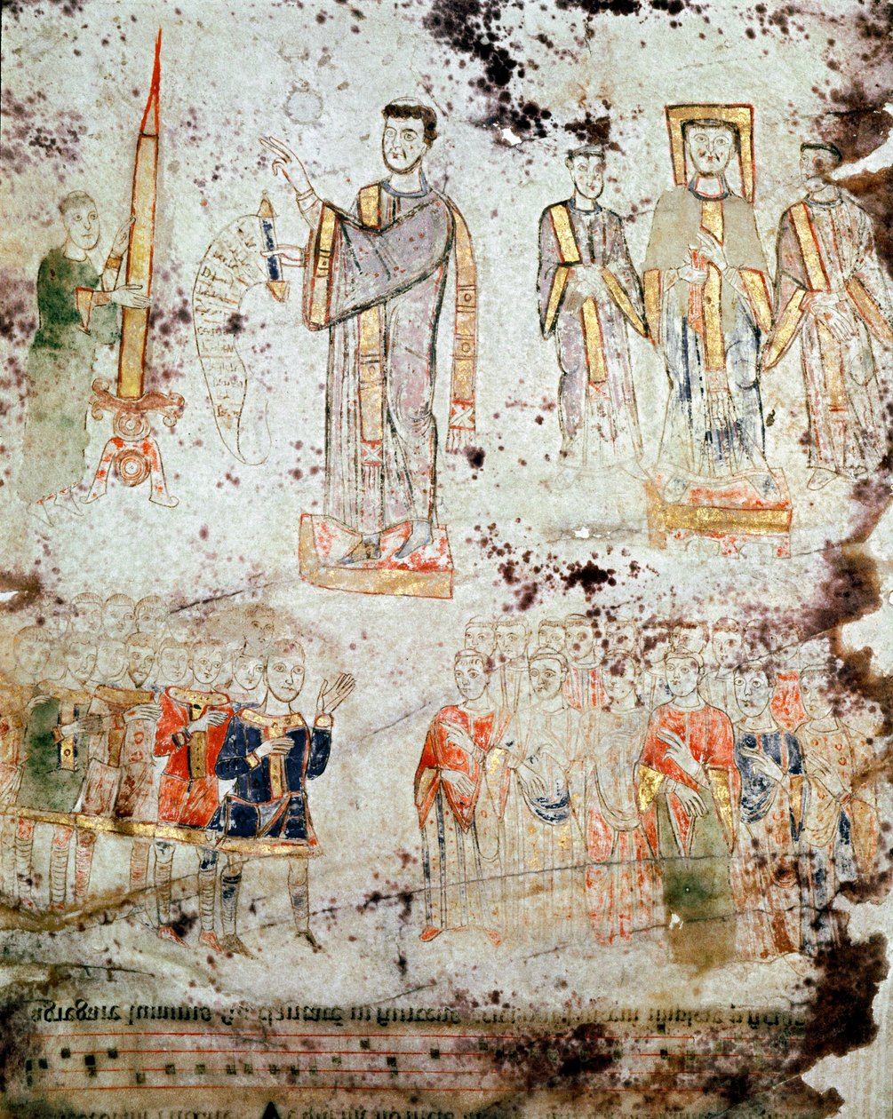 Art byzantin : Cérémonie de la bénédiction du cierge pascal en présence de l