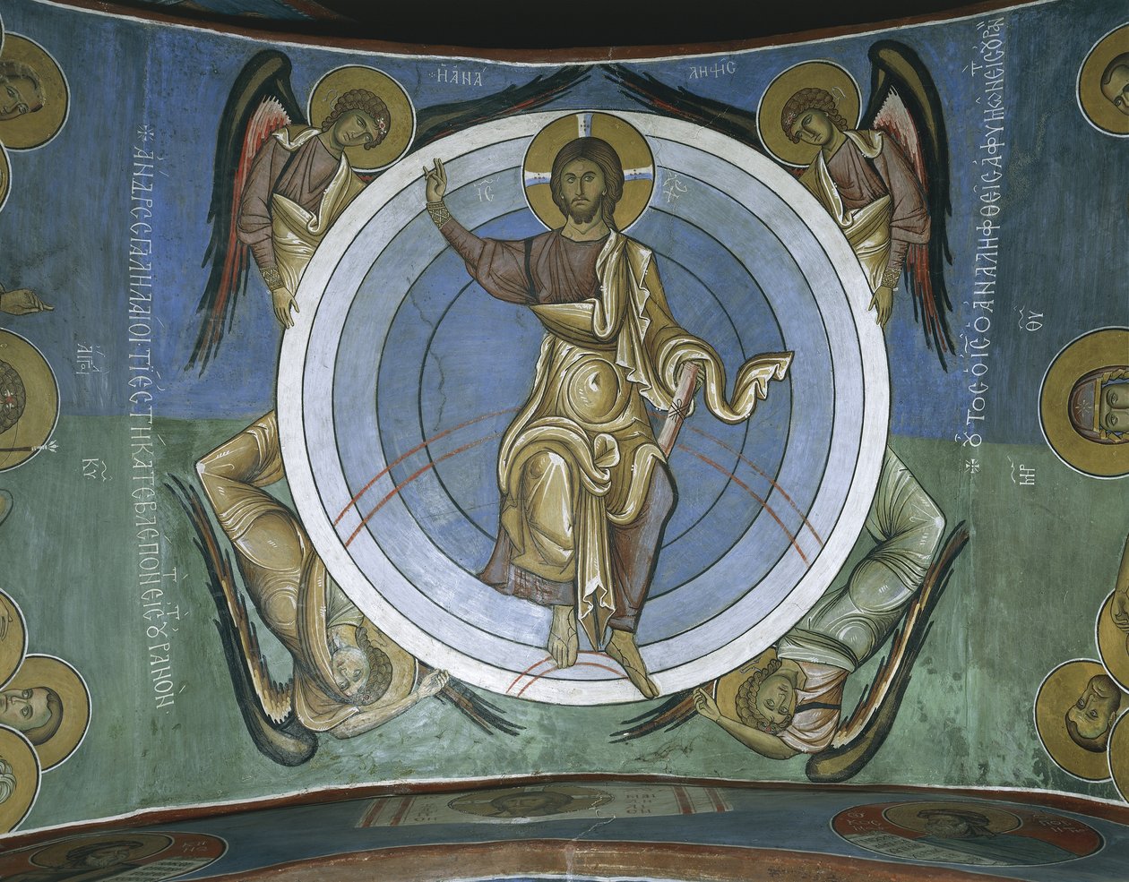 Peintures de Jésus-Christ avec des anges, Panagia Too Araka, Lagoudera, Chypre - Byzantine