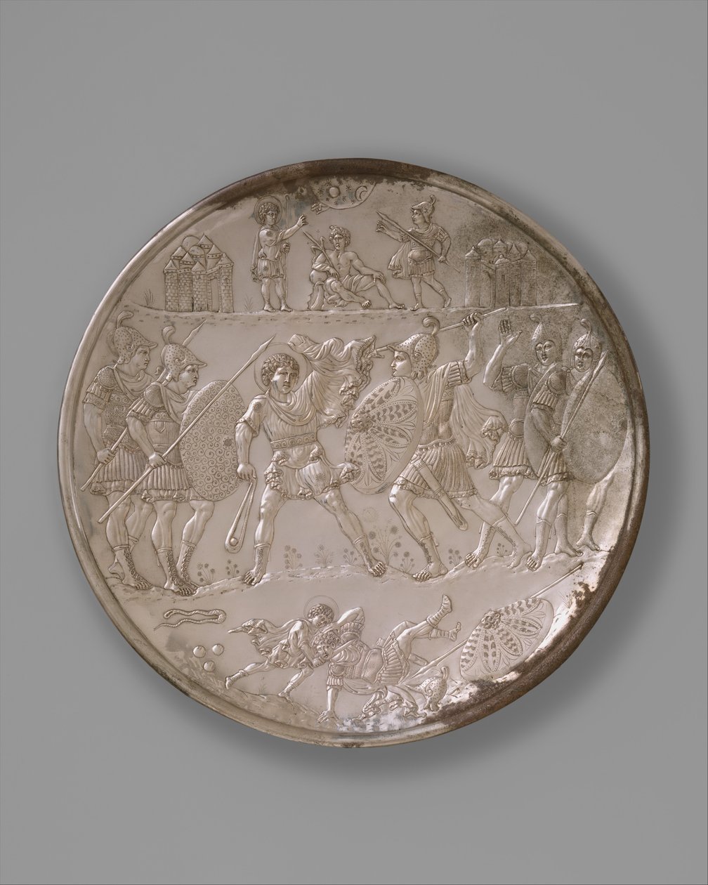 Assiette avec la Bataille de David et Goliath - Byzantine Byzantine