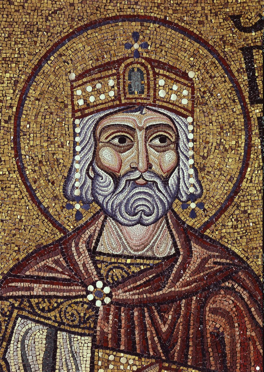 Roi David (détail) des mosaïques intérieures de la basilique Saint-Marc, 12ème siècle - Byzantine Byzantine