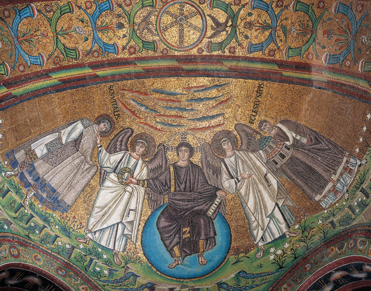 Italie, Émilie-Romagne, Ravenne, Basilique de San Vitale, mosaïque de la cuve absidiale - Byzantine School