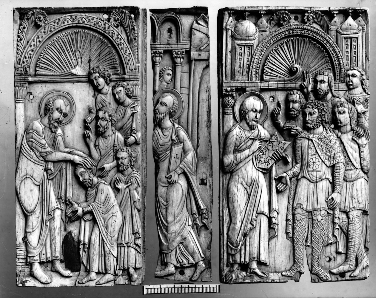 Trois plaques du trône dit de Grado, 6e-7e ou 11e siècle - Byzantine School