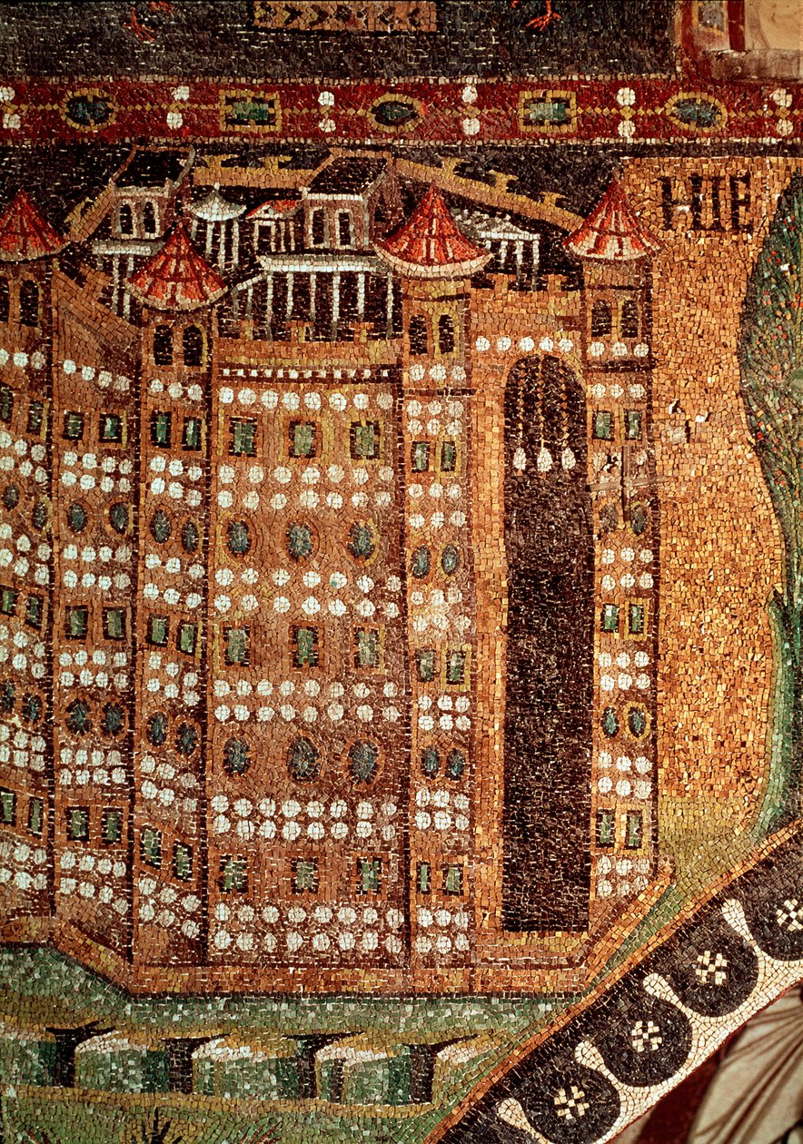 Vue de Jérusalem (détail de mosaïque, VIe siècle) - Byzantine School