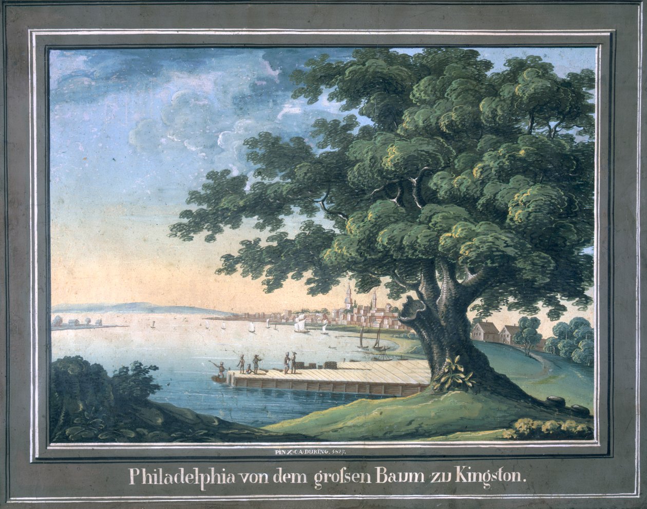 Le Grand Arbre de Kingston avec une vue de Philadelphie derrière - C.A. During
