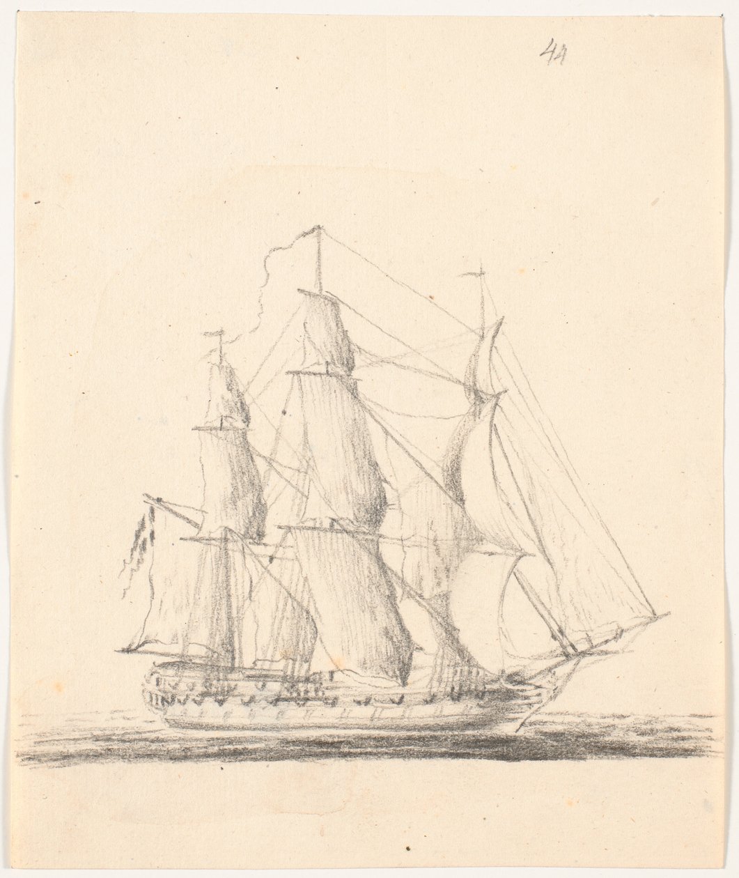 Navire de guerre toutes voiles dehors - C.A. Lorentzen