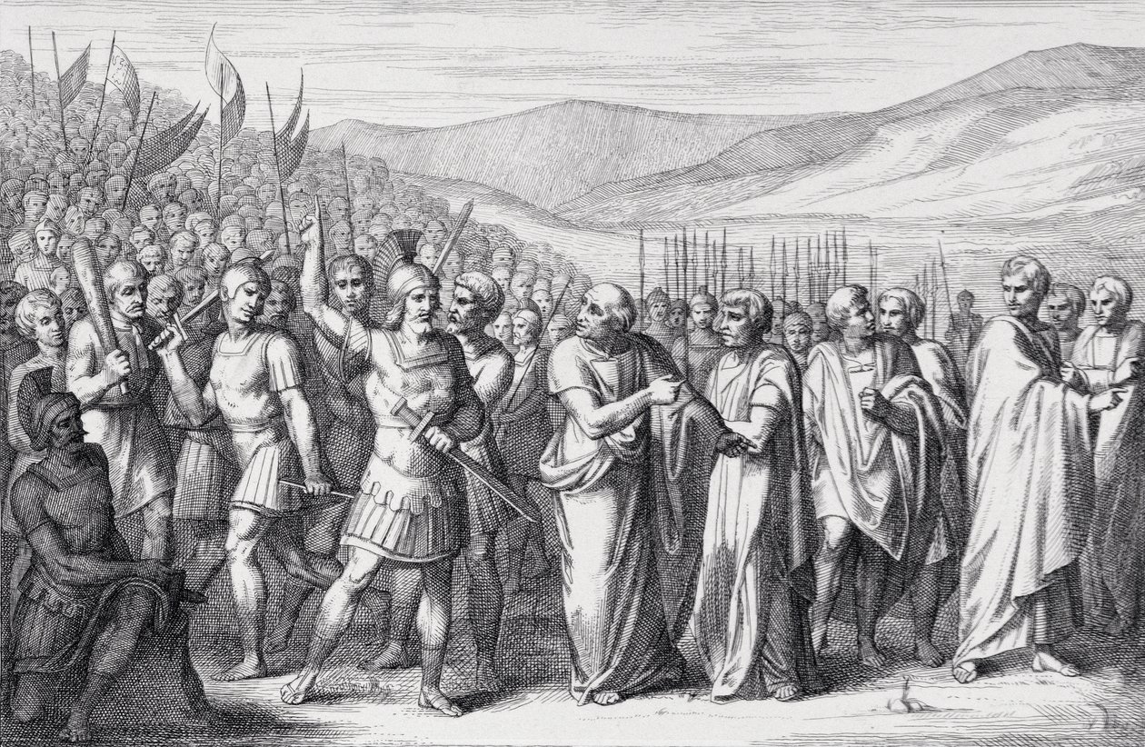 La Sécession du peuple au Mons Sacer, gravé par B. Barloccini, 1849 - C.C Perkins
