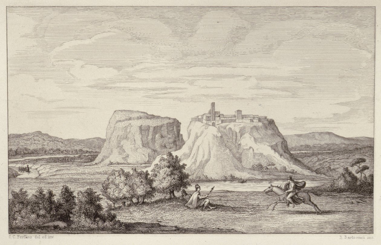Vue Imaginaire de la Rome Antique, gravé par B.Barloccini, 1849 - C.C Perkins