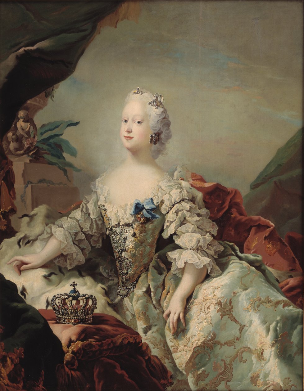 Louise, première reine de Frédéric V dans ses robes de couronnement - C.G. Pilo
