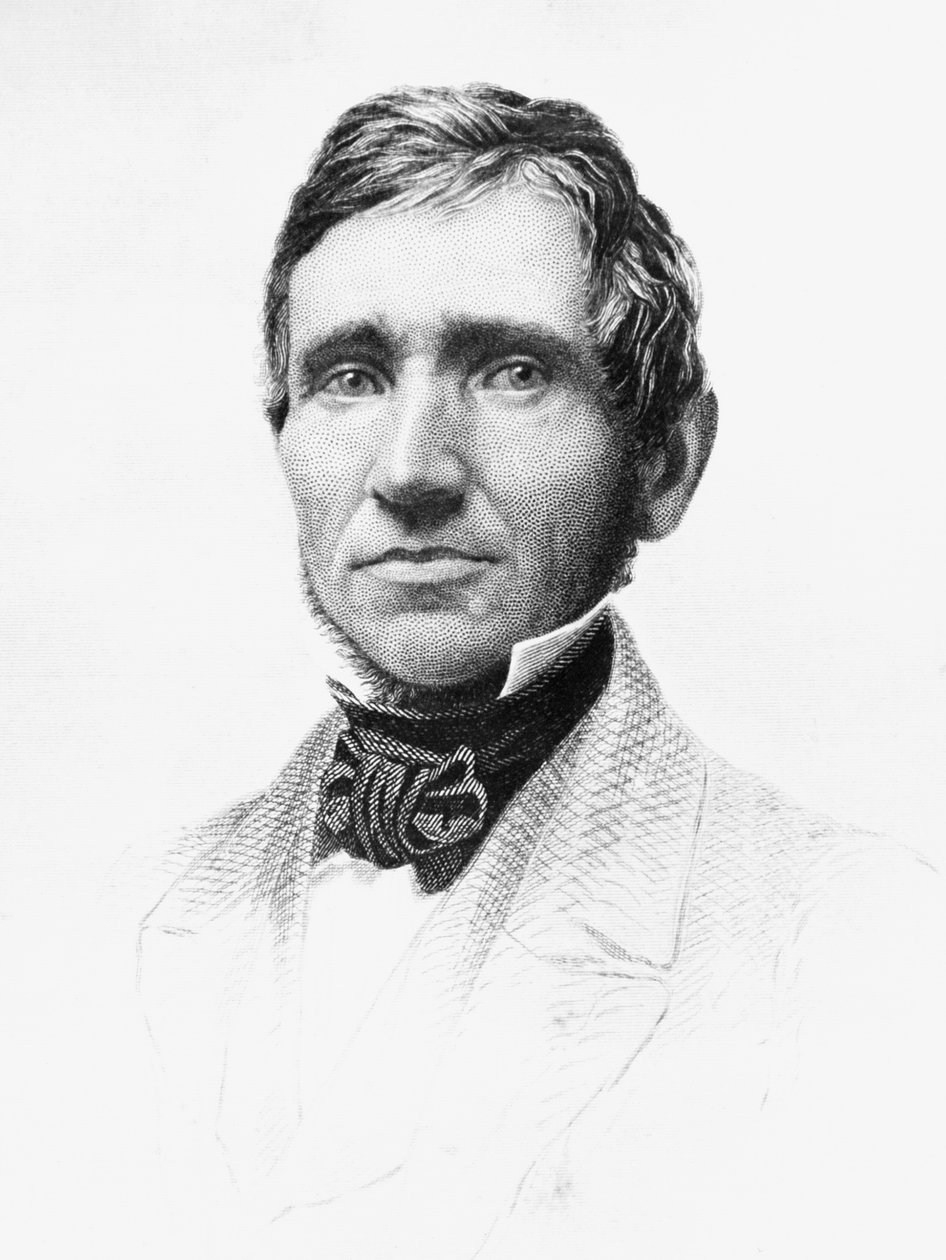 Portrait de Charles Goodyear (1800-1860), chimiste autodidacte et inventeur américain qui a développé le caoutchouc vulcanisé, gravure - J.B. and Brown J. Rowbotham