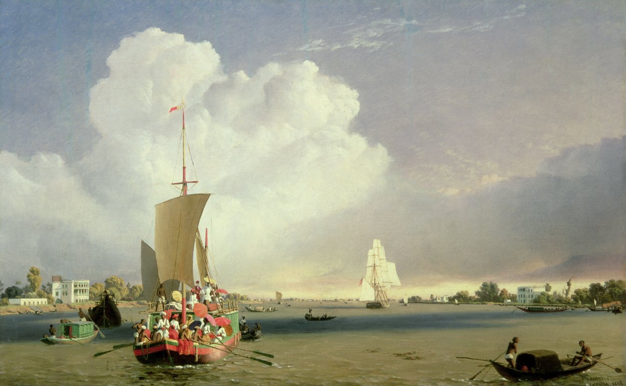 Sur la rivière Hoogly à Garden Reach en dessous de Calcutta, 1852 - C.J. Martin