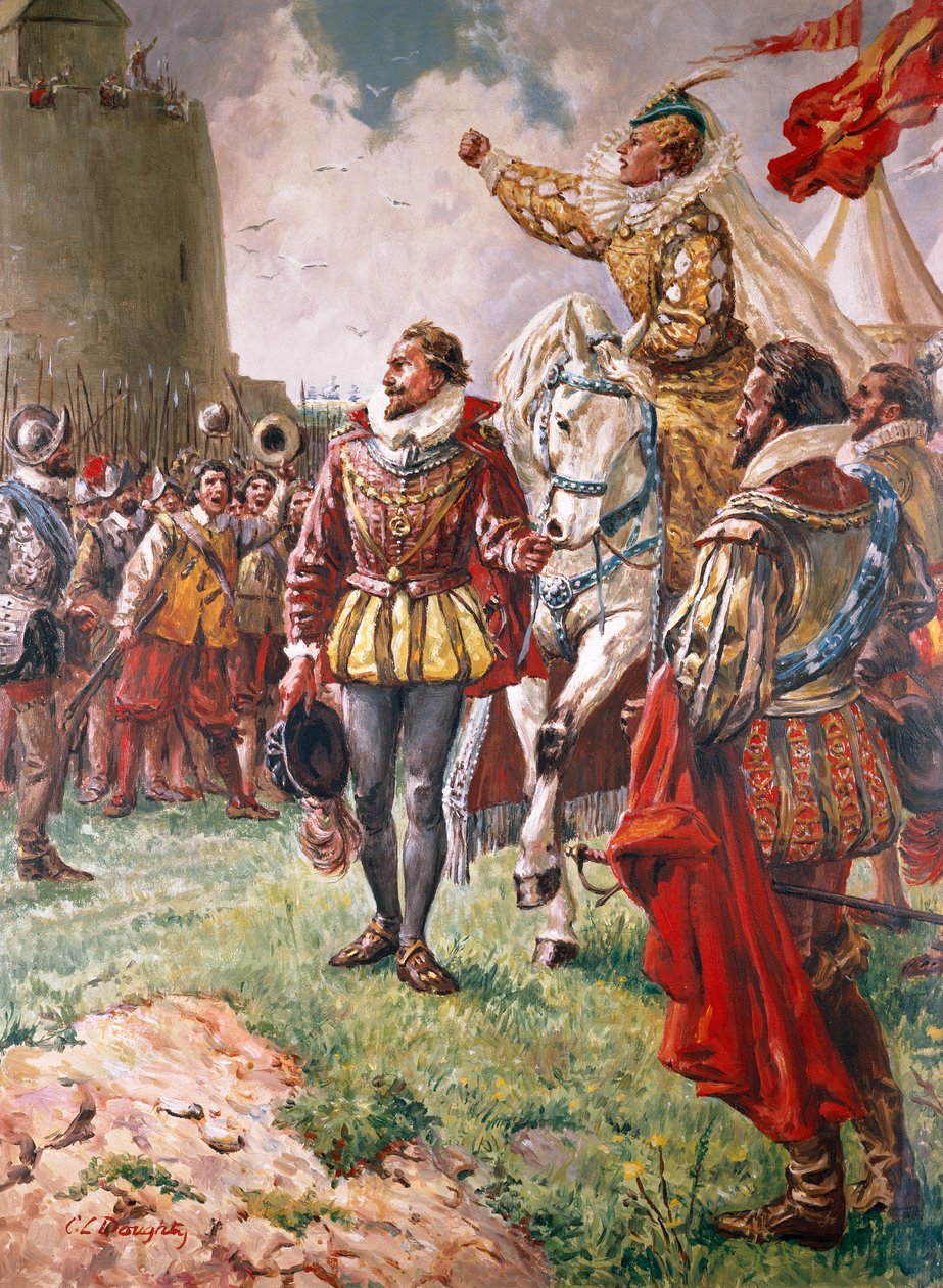 Elizabeth I (1533-1603) La reine guerrière (gouache sur papier) - C.L. Doughty