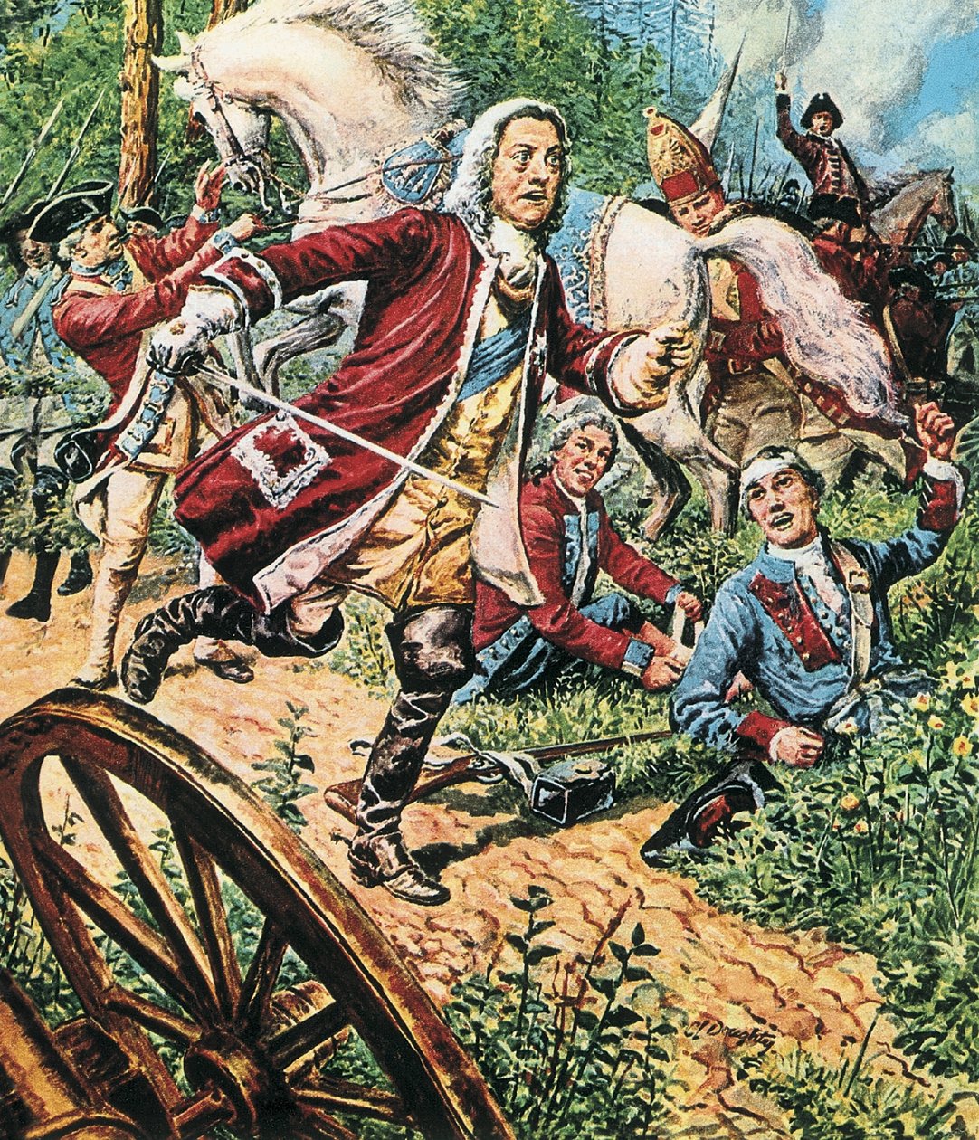 George II à la bataille de Dettingen - C.L. Doughty