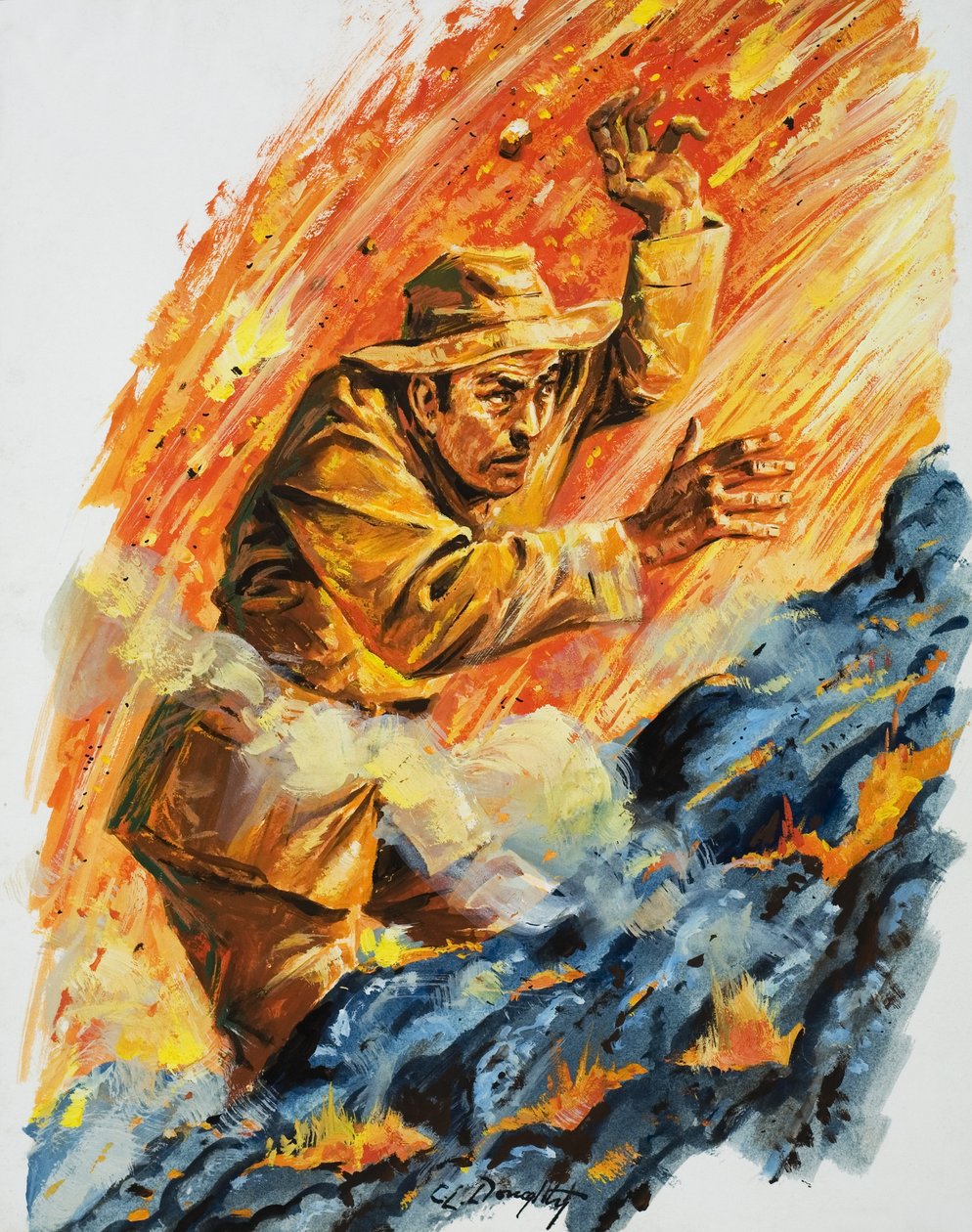 Dans la fournaise (gouache sur papier) - C.L. Doughty