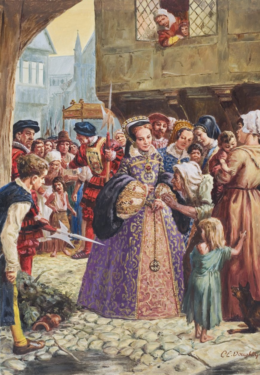 Mary Tudor (1515-58) (gouache sur papier) - C.L. Doughty