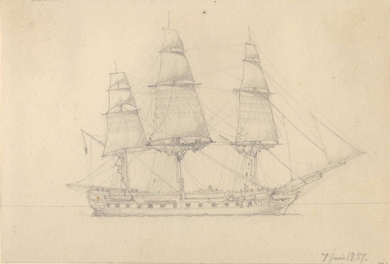 Une frégate - Christoffer Wilhelm Eckersberg
