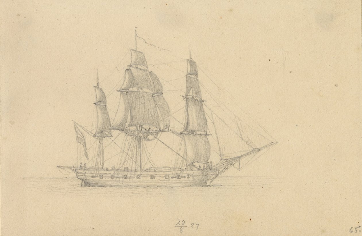 Une corvette - Christoffer Wilhelm Eckersberg