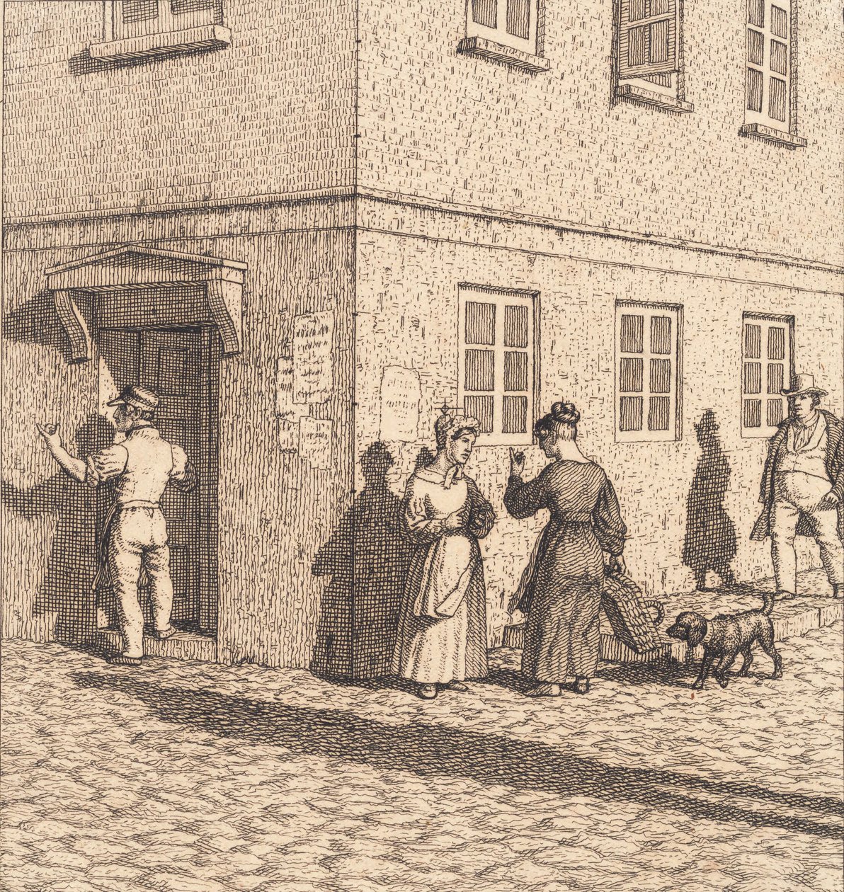 Un coin de rue. Illustration pour "Linearperspectiven", Planche VII - Christoffer Wilhelm Eckersberg