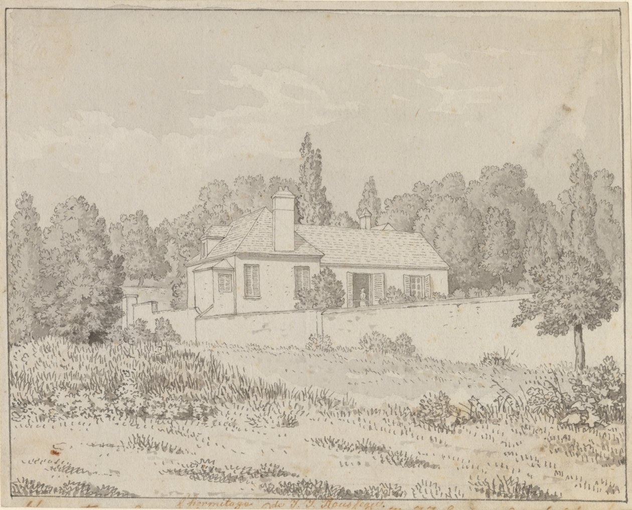 Maison de Jean-Jacques Rousseau dans le jardin du palais à Ermenonville - Christoffer Wilhelm Eckersberg