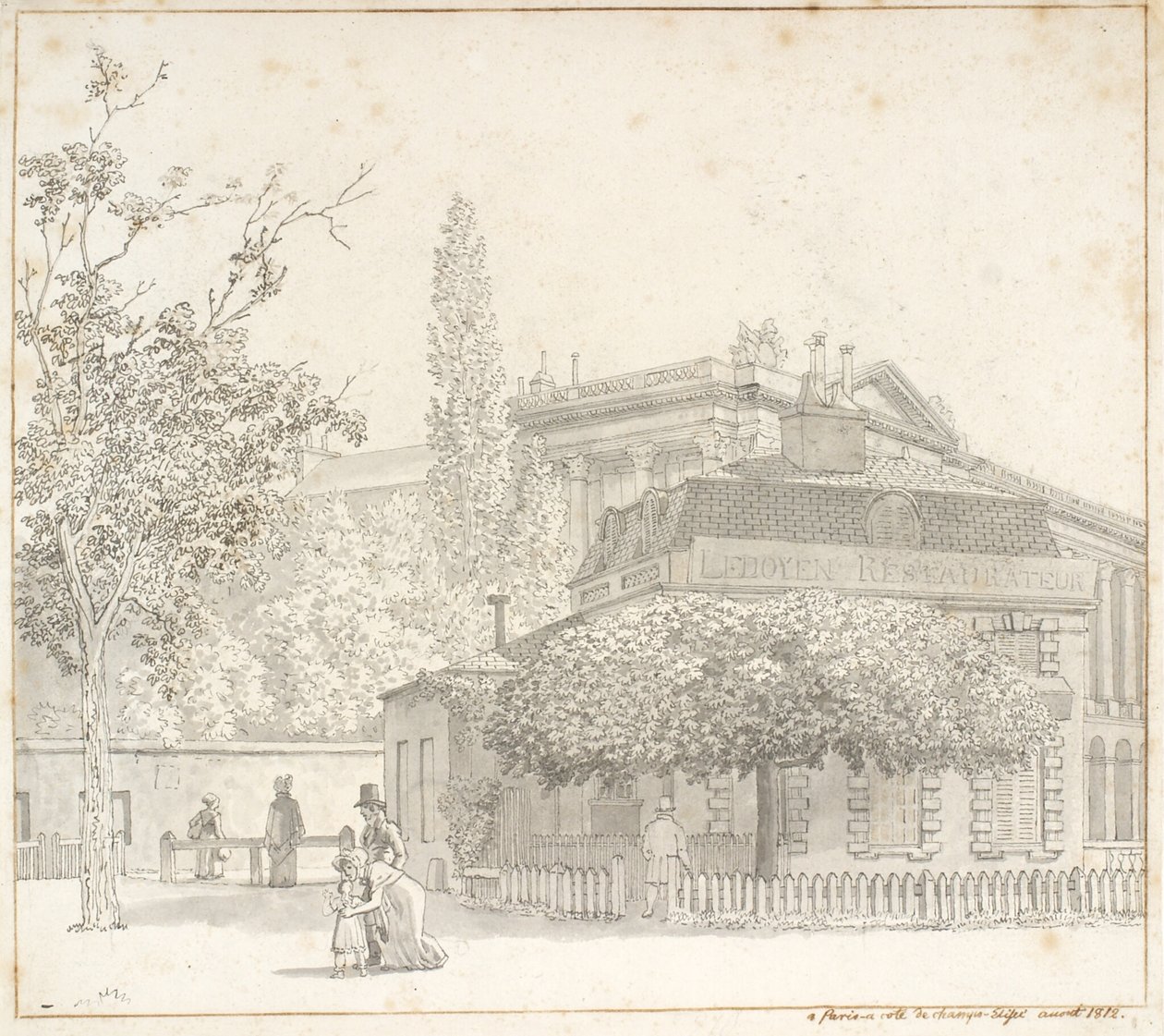 Restaurant Ledoyen près de la Place de la Concorde, Champs-Élysées, Paris - Christoffer Wilhelm Eckersberg