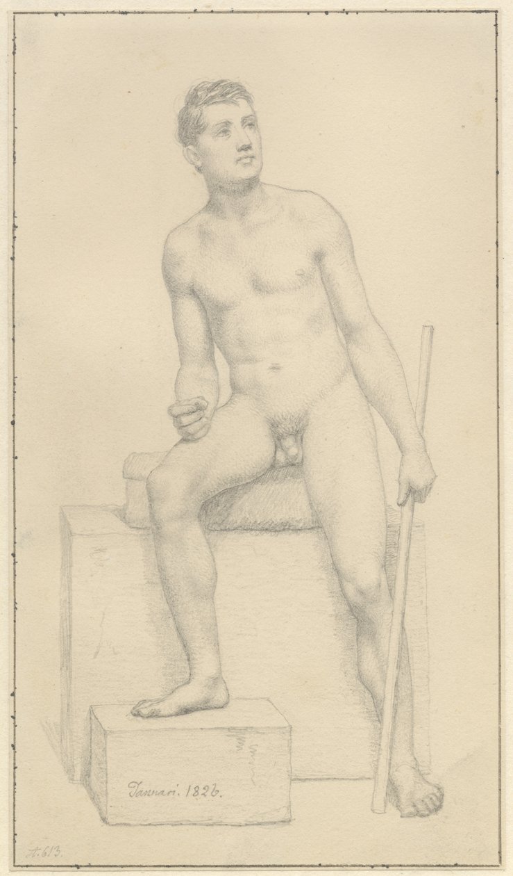 Modèle masculin nu assis - Christoffer Wilhelm Eckersberg