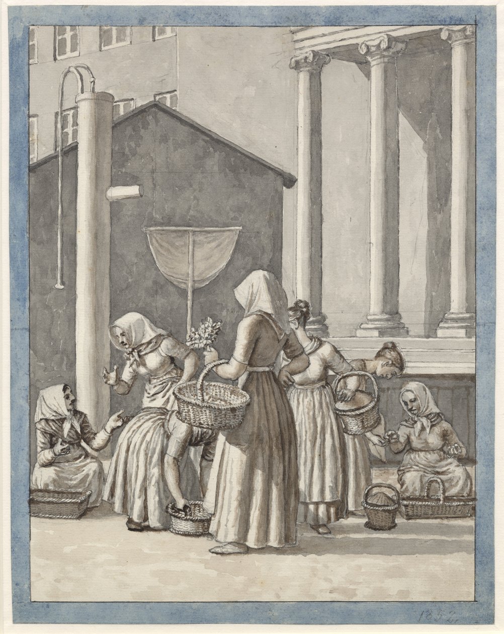 Marchandes de marché à Copenhague - Christoffer Wilhelm Eckersberg