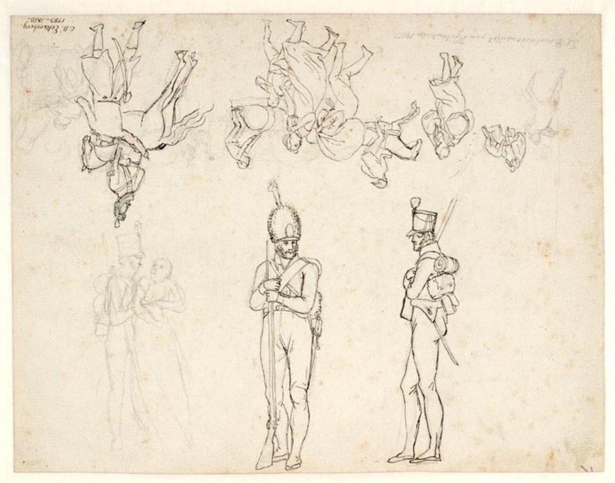 Esquisse pour une série de figures dans une représentation du bombardement de Copenhague - Christoffer Wilhelm Eckersberg