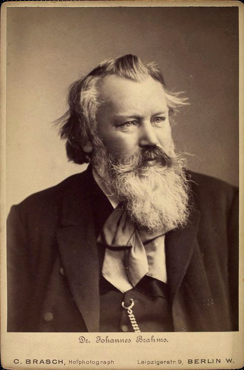 Johannes Brahms, compositeur et pianiste allemand, 1889 - C Brasch