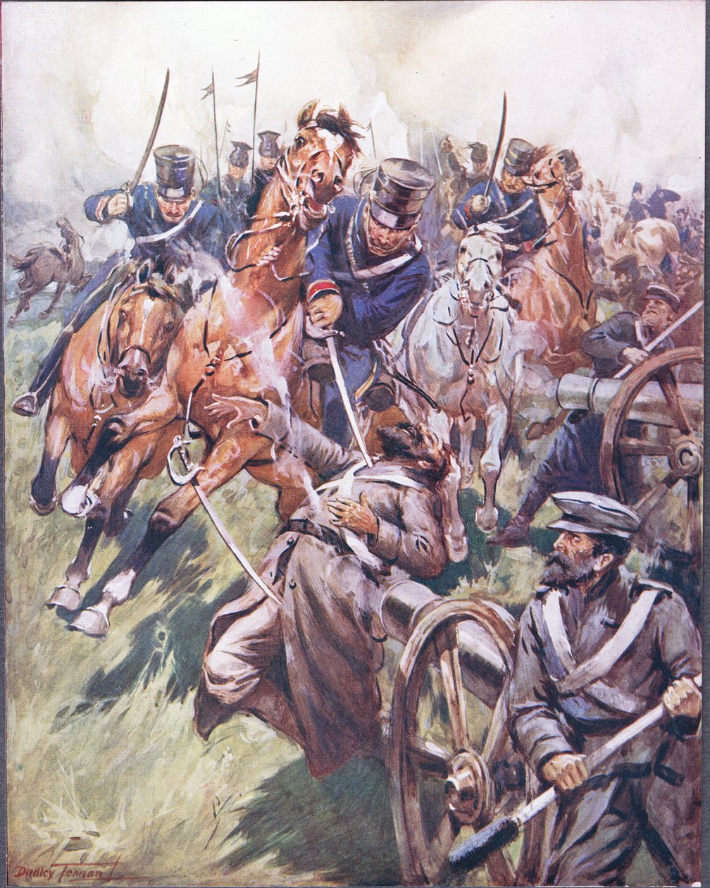 Cosaque et Russe réels du coup de sabre, illustration de 