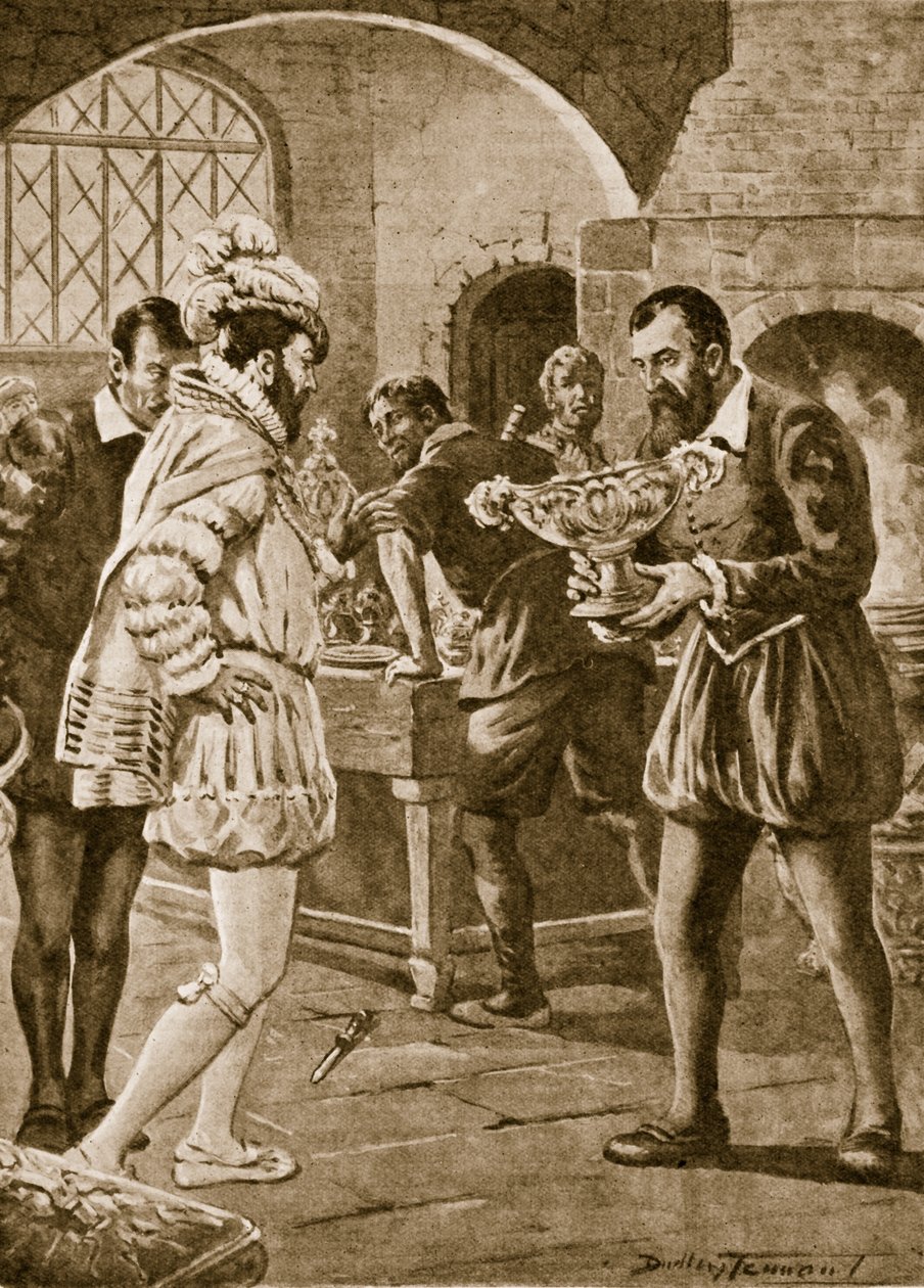 François Ier visitant Benvenuto Cellini dans son atelier - C. Dudley Tennant