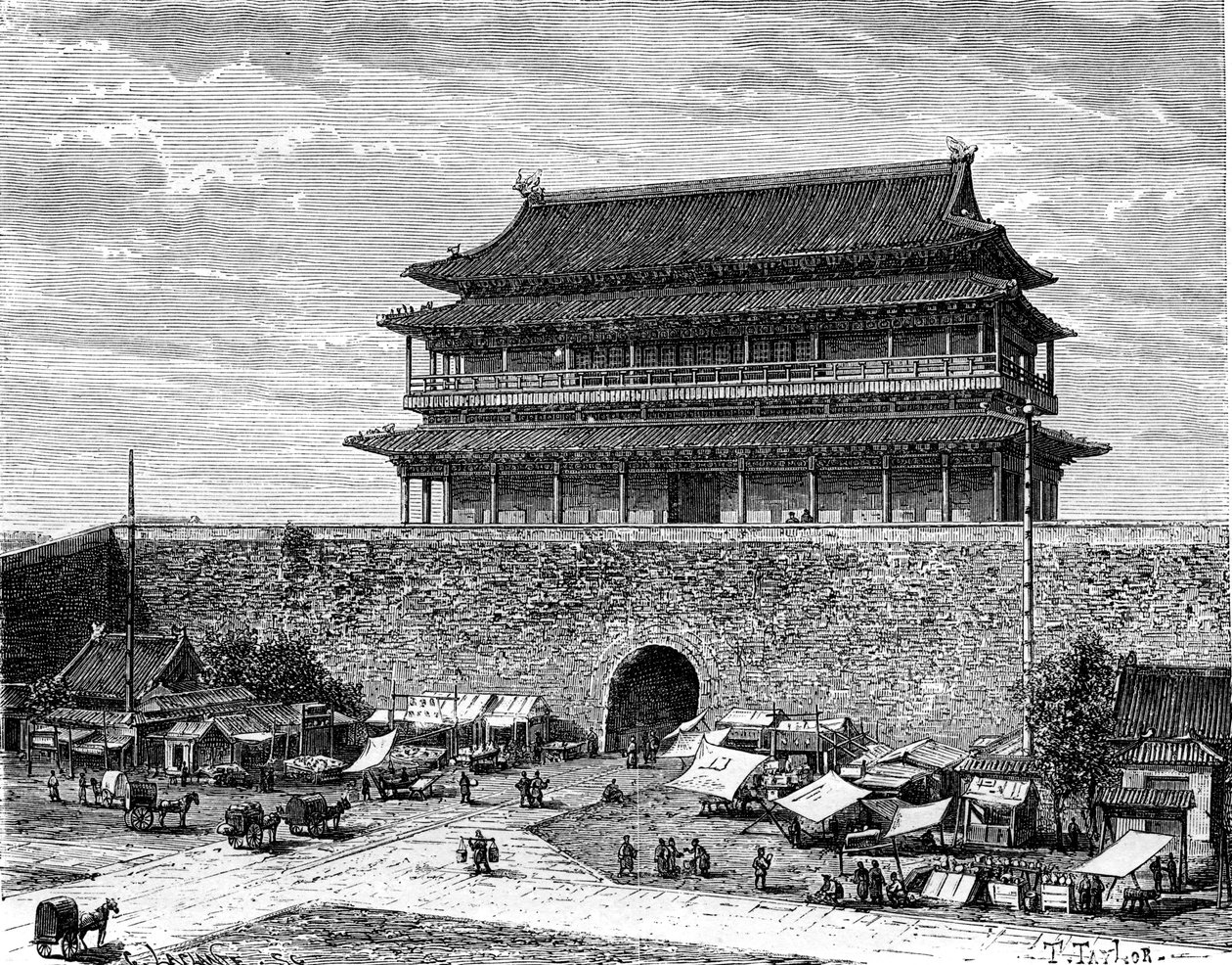 Porte de Tiananmen, Pékin, Chine, 19e siècle - C. Laplante