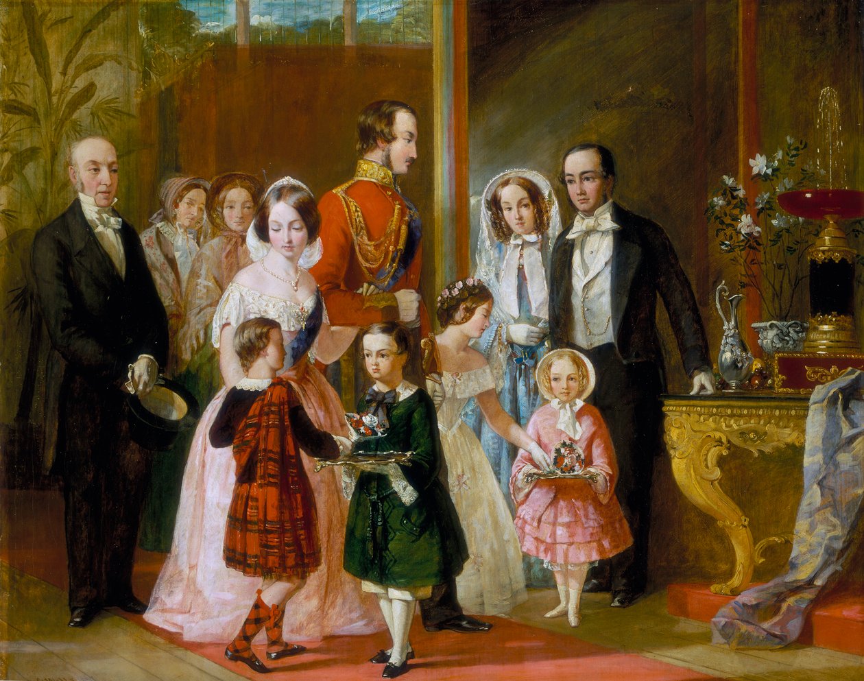 Thomas Younghusband et sa famille rencontrent la reine Victoria et sa famille au Crystal Palace, vers 1854 - C Wells
