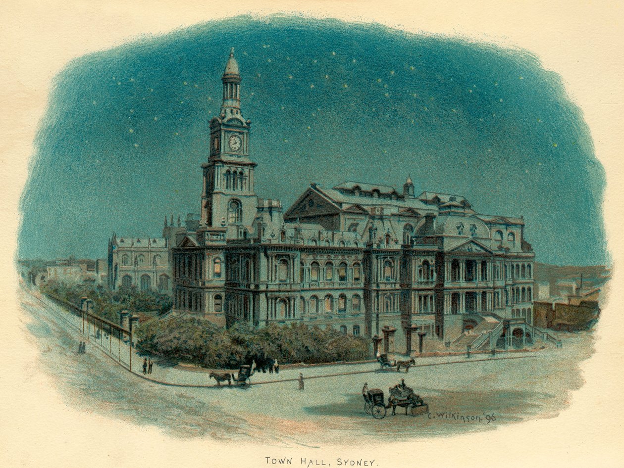 Hôtel de ville, Sydney, Nouvelle-Galles du Sud, Australie, 1896 - C. Wilkinson
