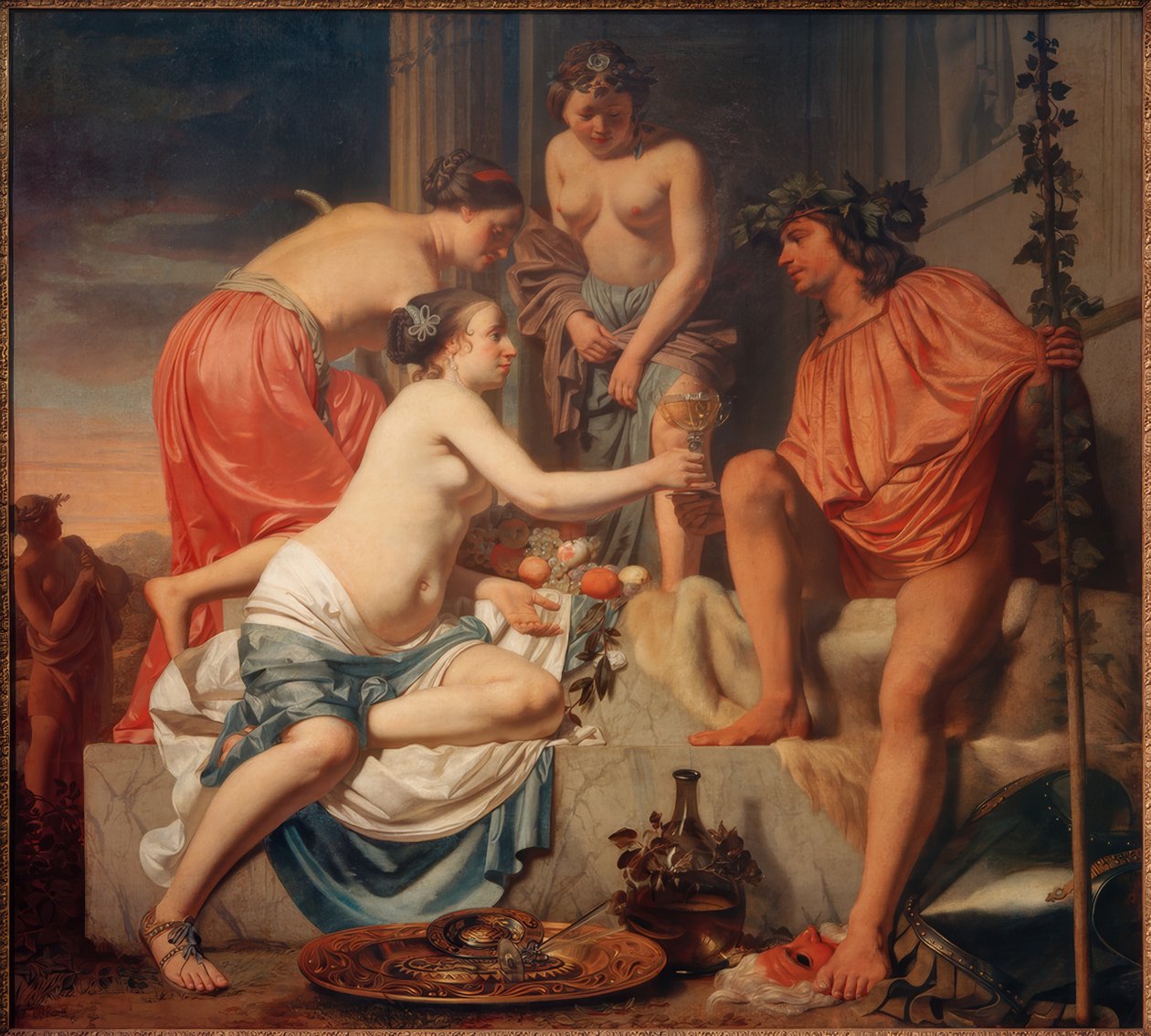 Bacchus trônant – Nymphes offrant du vin à Bacchus - Cesar Boetius van Everdingen