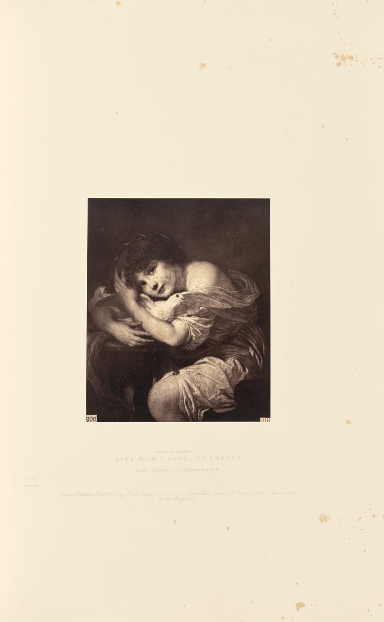La fille à la colombe, de Greuze - Caldesi and Montecchi