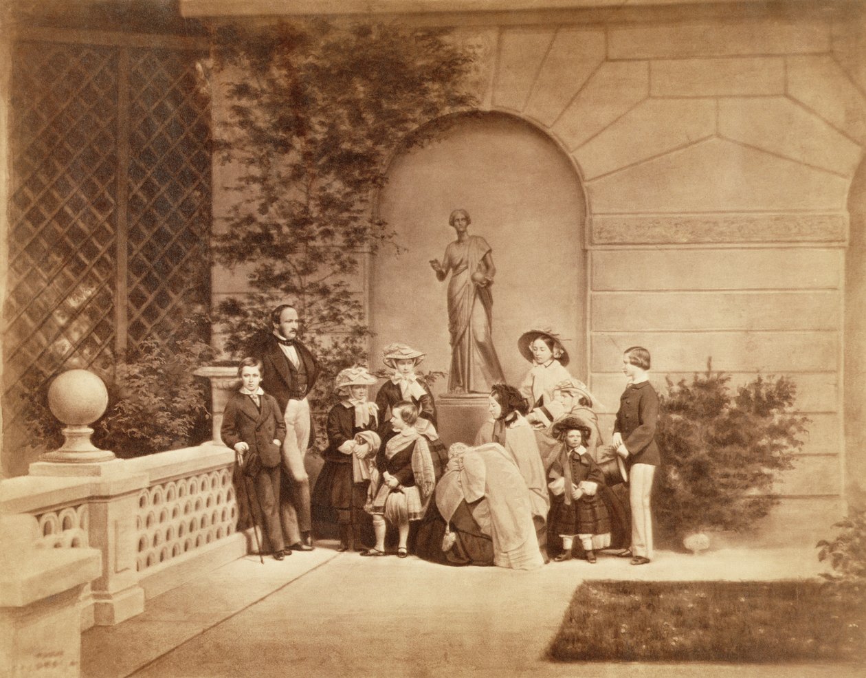Portrait de la famille royale à Osborne House, 1857 - Caldesi and Montecchi