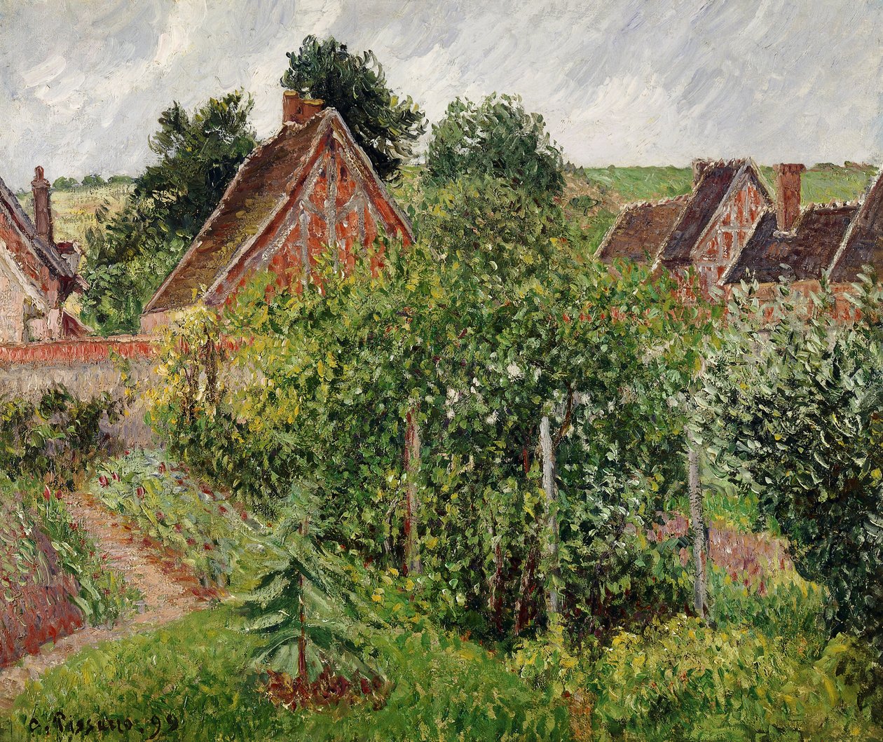 Paysage avec toits de chaumières, 1899 - Camille Jacob Pissarro