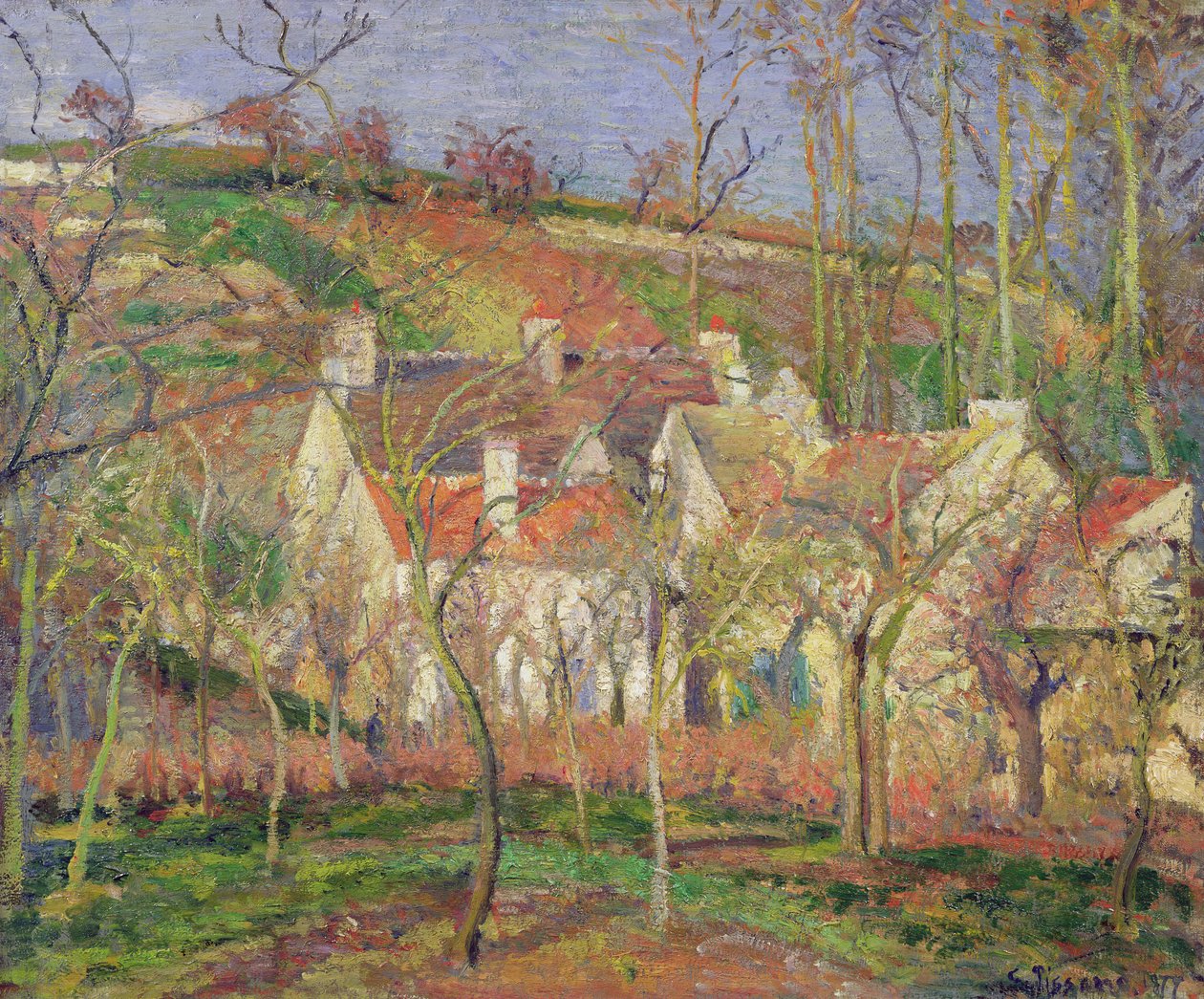 Les toits rouges, ou Coin de village, hiver, 1877 - Camille Jacob Pissarro