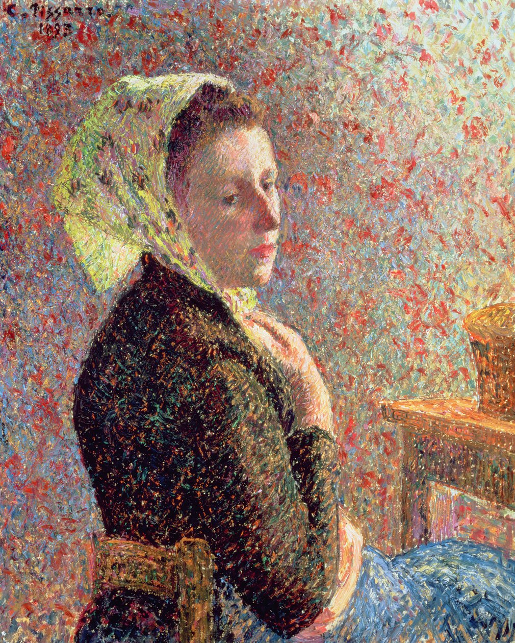 Femme portant un foulard vert, 1893 - Camille Jacob Pissarro