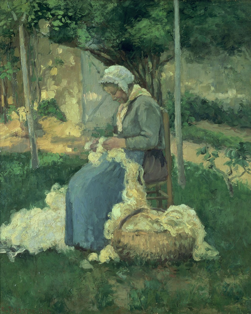Paysanne Cardant de la Laine, 1875 - Camille Jacob Pissarro