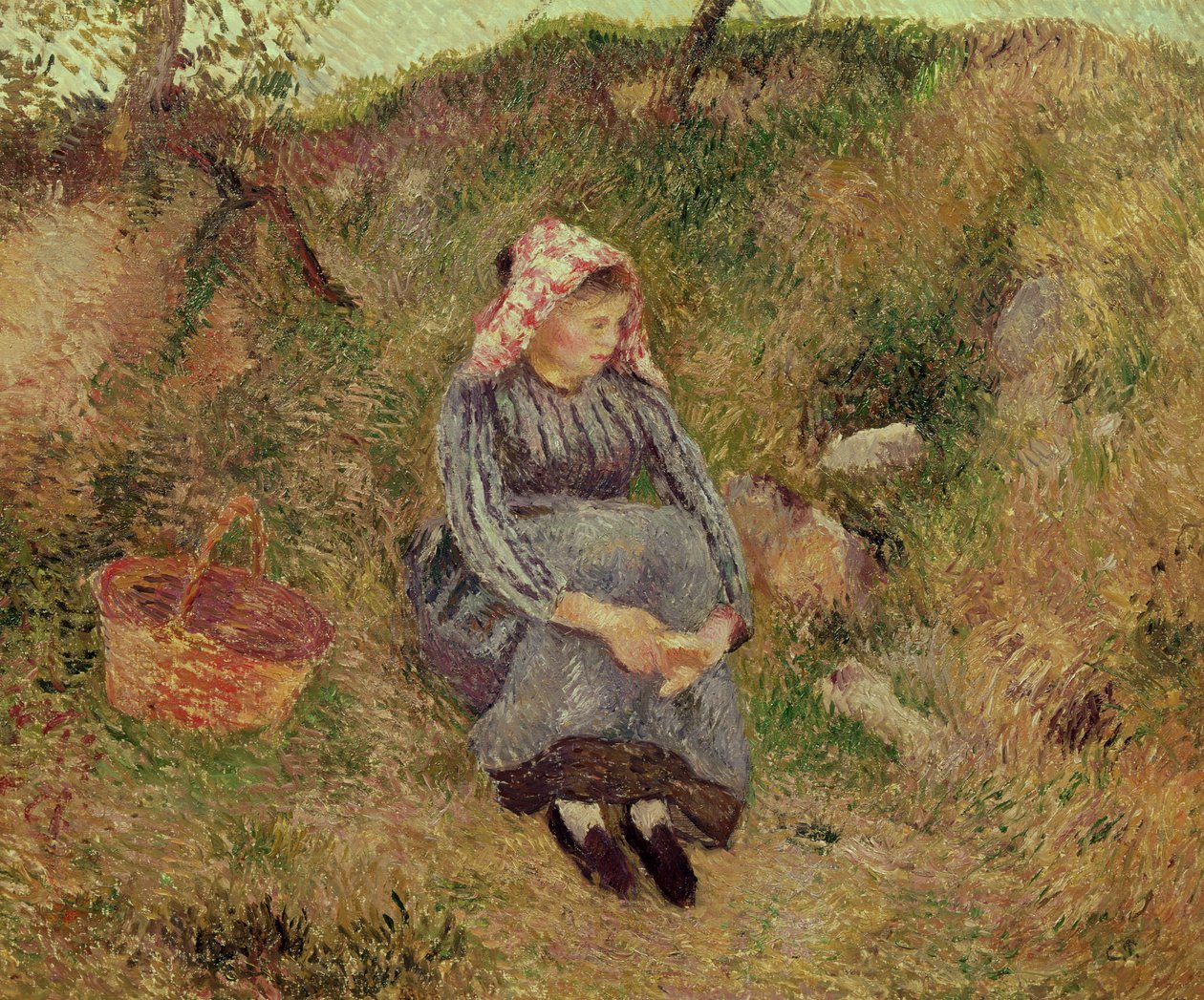 Jeune paysanne assise, 1883 - Camille Jacob Pissarro