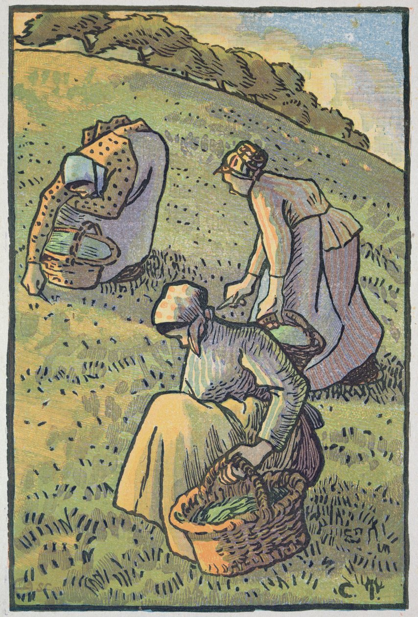 Femmes cueillant des champignons, de 