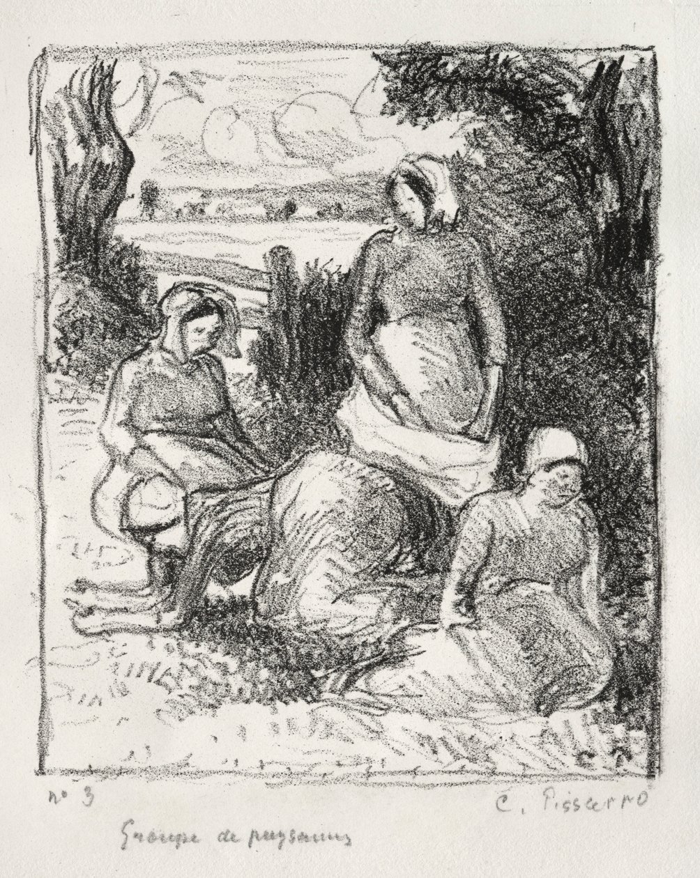 Groupe de paysans, vers 1896 - Camille Jacob Pissarro