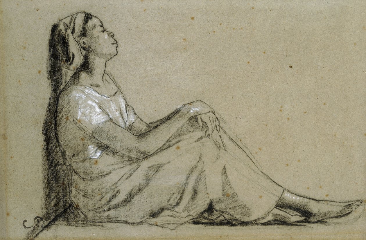 Jeune femme noire assise, 1855-57 - Camille Jacob Pissarro
