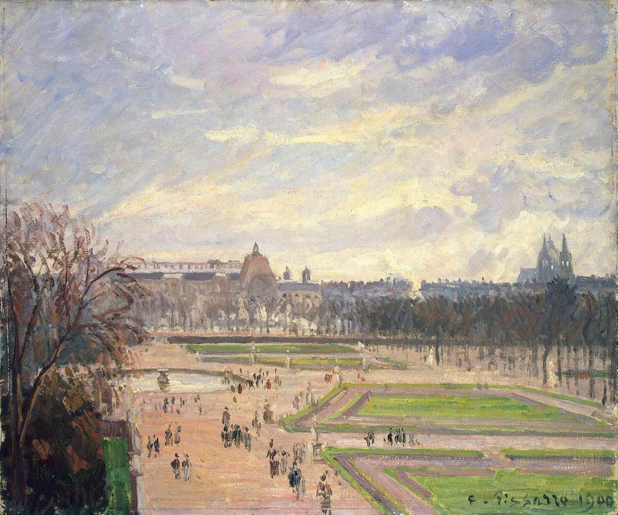 Le jardin des Tuileries. Peinture de Camille Pissarro (1830-1903) - Camille Jacob Pissarro