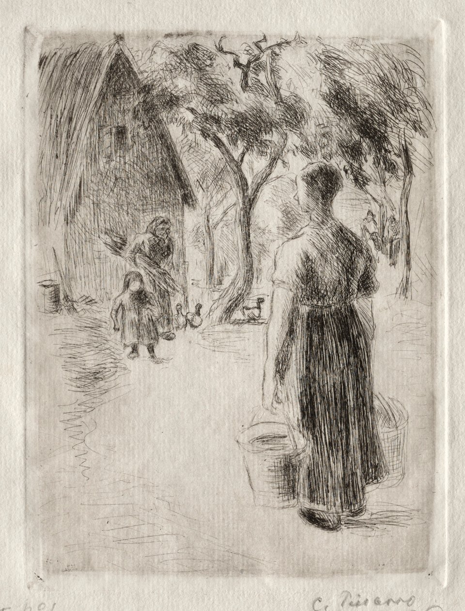 Paysanne portant des seaux, 1889 - Camille Jacob Pissarro