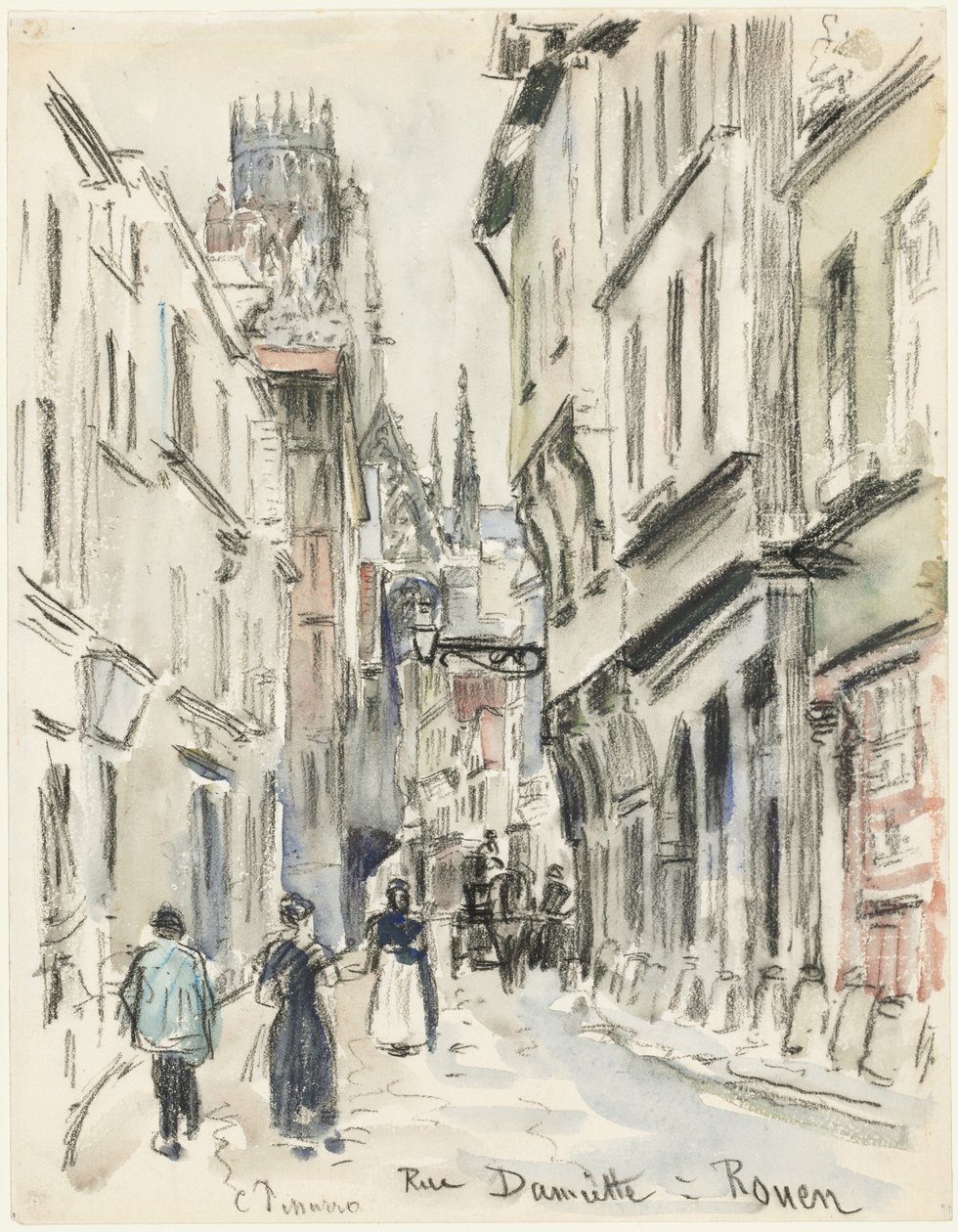 Rue Damiette, Rouen, vers 1884 - Camille Jacob Pissarro