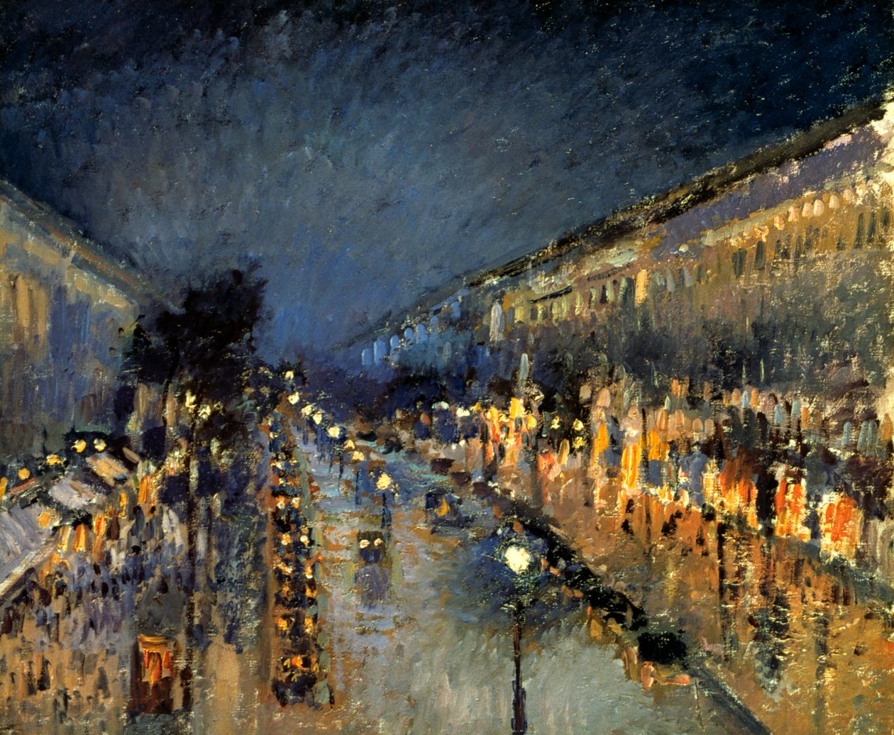 Le Boulevard Montmartre la nuit, 1897 - Camille Jacob Pissarro