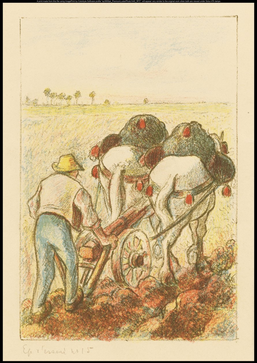 La charrue, frontispice pour "Les Temps Nouveaux", 1901 - Camille Jacob Pissarro