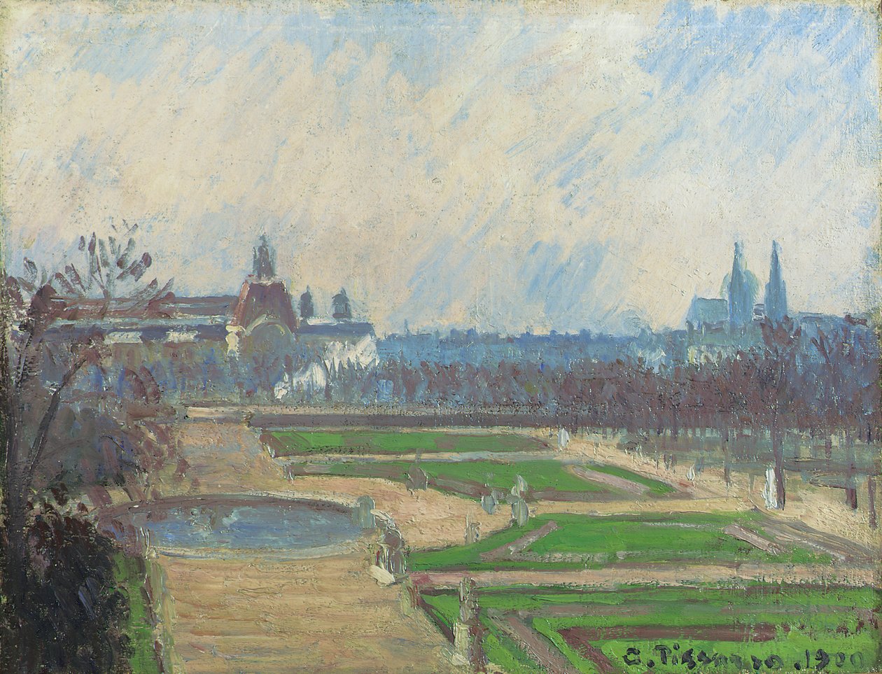 Les Tuileries et le Louvre, 1900 - Camille Jacob Pissarro